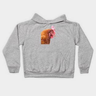 Funny Side View Of A Farmyard Hen Kids Hoodie